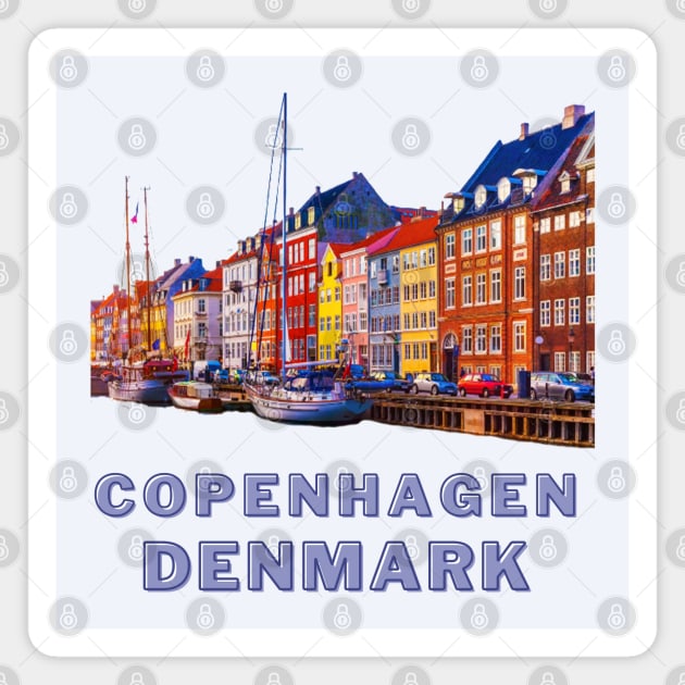 Copenhagen, Denmark Magnet by Papilio Art